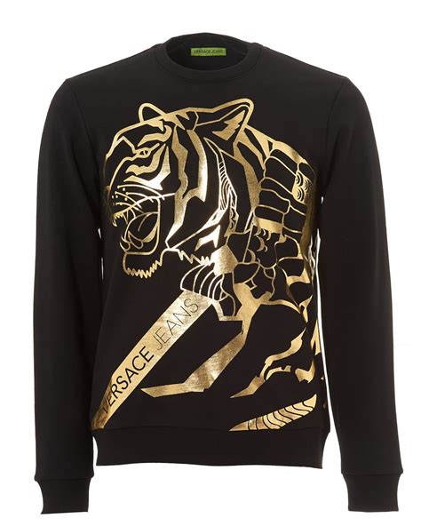 Versace Jeans Versace Tiger Logo Embroidered Black Pullover 